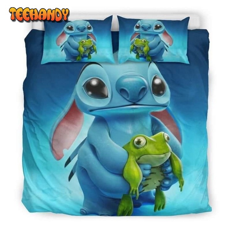 Stitch  Frog Bedding Set Duvet Cover Pillowcases