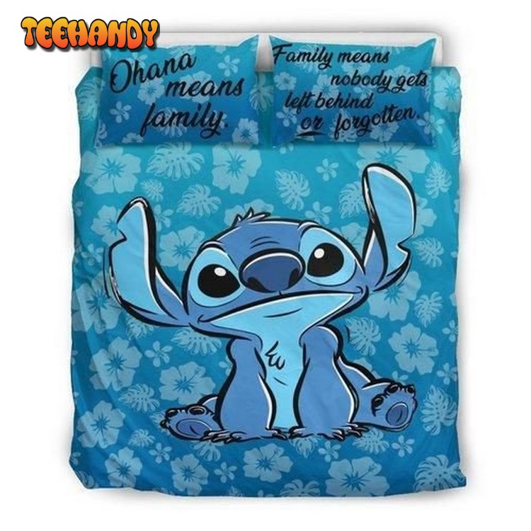 Stitch Ohana 3D Customize Bedding Set Duvet Cover SetBedroom Set