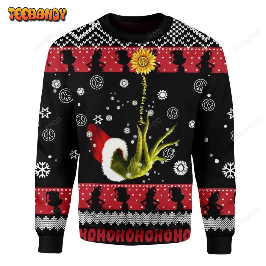 Sunflower You Are My Sunshine Ugly Christmas Sweater, Ugly Sweater