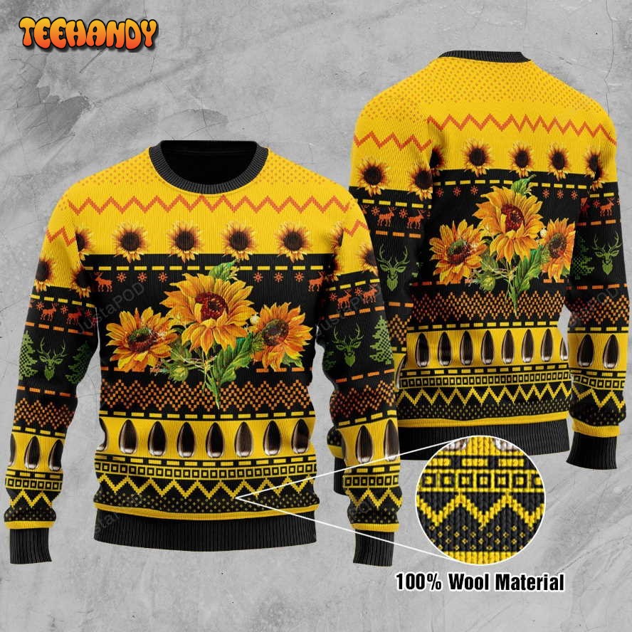 Sunflowers Ugly Christmas Sweater, All Over Print Sweatshirt, Ugly Sweater