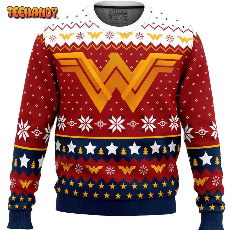 Super Heroes Wonder Woman Christmas Ugly Christmas Sweater