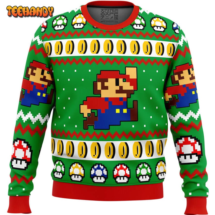 Super Mario Jump Ugly Christmas Sweater