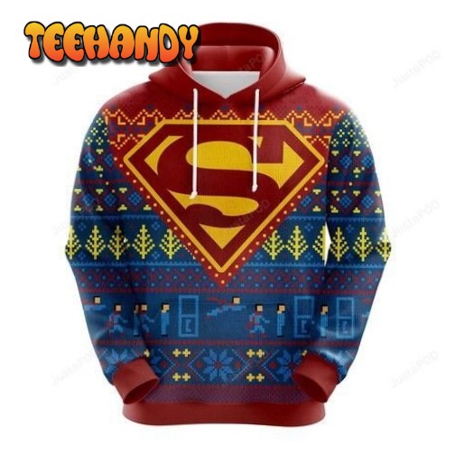 Superman Ugly Christmas Sweater, All Over Print Sweatshirt, Ugly Sweater