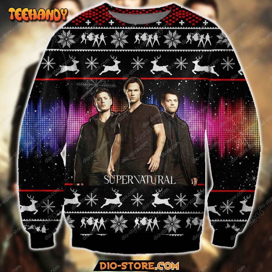 Supernatural 3d Print Knitting Pattern Ugly Sweater, Ugly Sweater