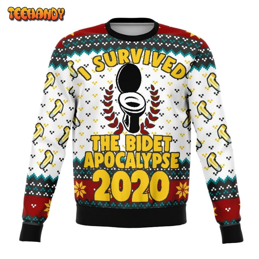 Survived Bidet Apocalypse 2020 Ugly Christmas Sweater, Ugly Sweater