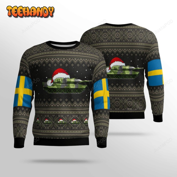 Swedish Army Stridsvagn 122 Tank Ugly Christmas Sweater, Ugly Sweater