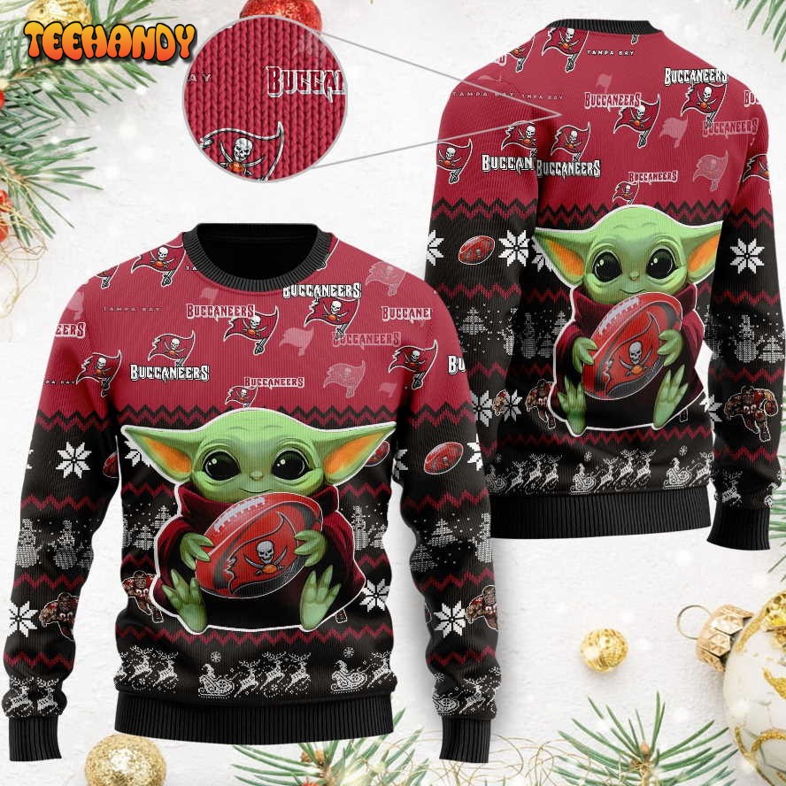 Tampa Bay Buccaneers Baby Yoda Ugly Christmas Sweater, Ugly Sweater