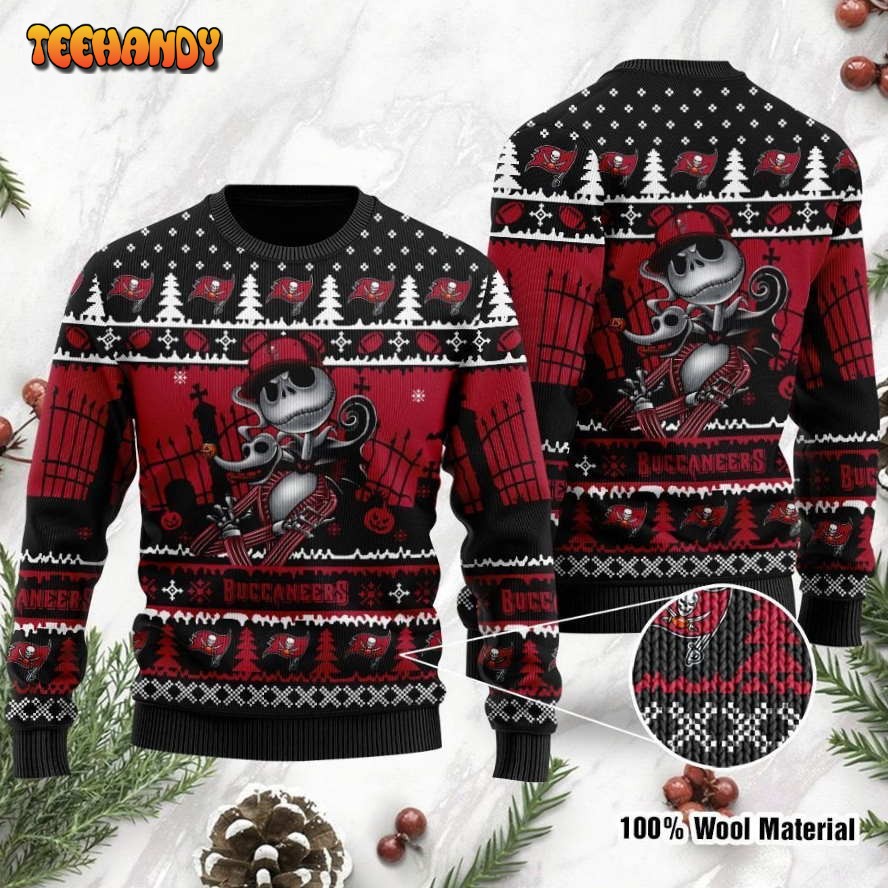 Tampa Bay Buccaneers Jack Skellington Halloween Ugly Christmas Sweater