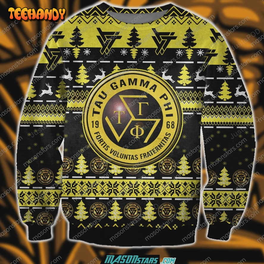 TAU GAMMA PHI 3D PRINT UGLY CHRISTMAS SWEATER, Ugly Sweater