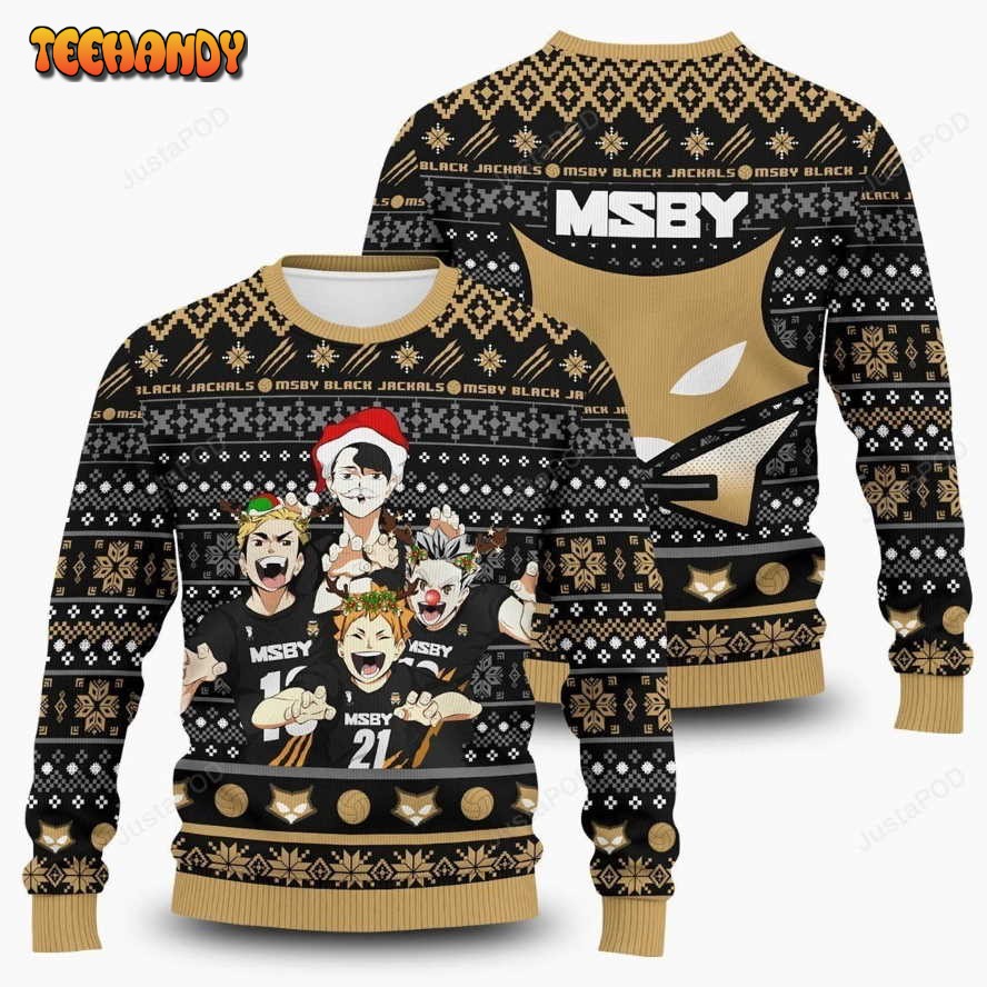 Team Black Jackal Ugly Christmas Sweater, All Over Print Sweatshirt