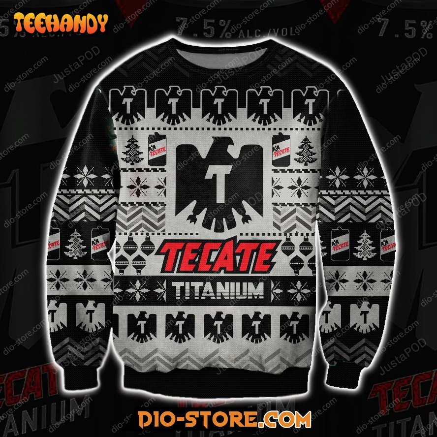 Tecate Titanium Beer Ugly Christmas Sweater, All Over Print Sweatshirt