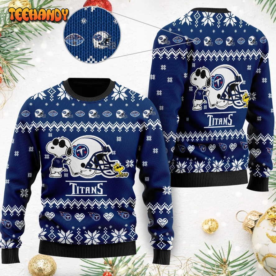 Get Snoopy Tennessee Titans NFL 3D Ugly Christmas Sweatshirt For Free  Shipping • Custom Xmas Gift