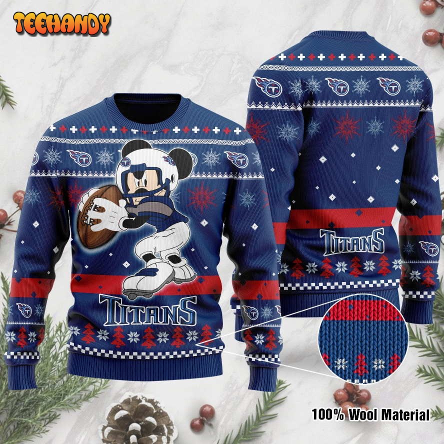 Tennessee Titans Mickey Mouse Funny Ugly Christmas Sweater, Ugly Sweater