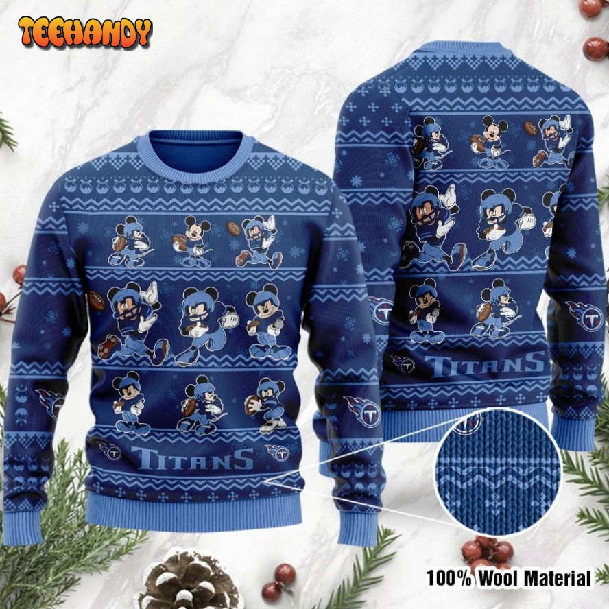 Tennessee Titans Mickey Mouse Holiday Party Ugly Christmas Sweater