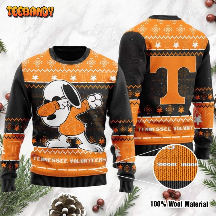 Tennessee Volunteers Snoopy Dabbing Holiday Party Ugly Christmas Sweater