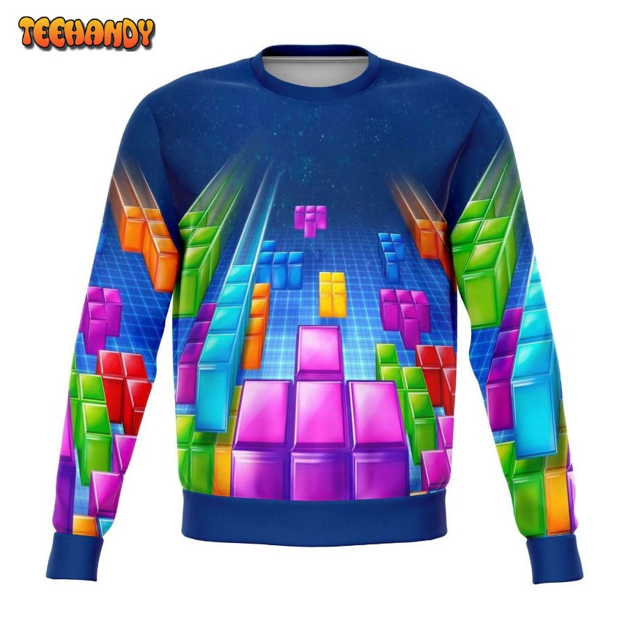 Tetris Ugly Christmas Sweater, All Over Print Sweatshirt, Ugly Sweater