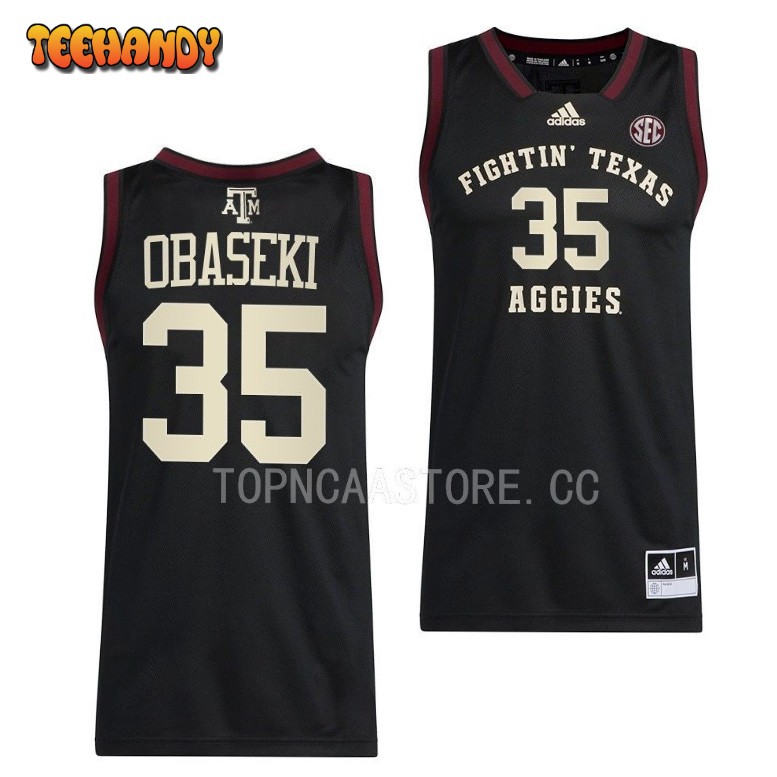 Texas Aggies Manny Obaseki 2023 Black Swingman College Basketball Jersey