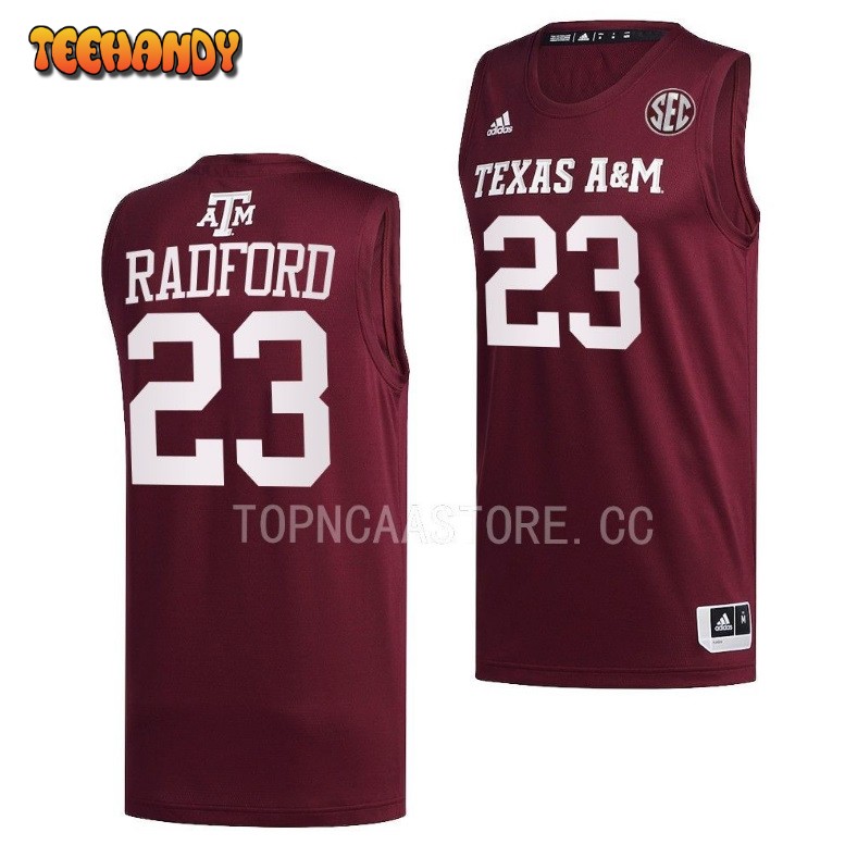 Texas Aggies Tyrece Radford 2023 Maroon College Basketball Jersey