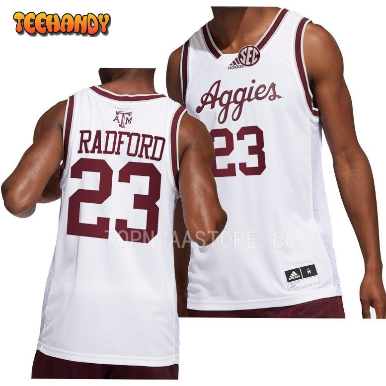 Texas Aggies Tyrece Radford 2023 White College Basketball Jersey