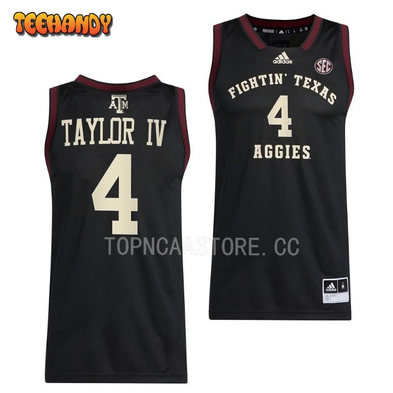 Texas Aggies Wade Taylor IV 2023 Black Swingman College Basketball Jersey