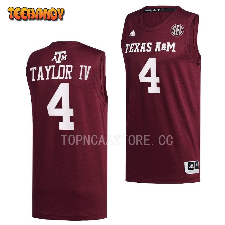 Texas Aggies Wade Taylor IV 2023 Maroon College Basketball Jersey