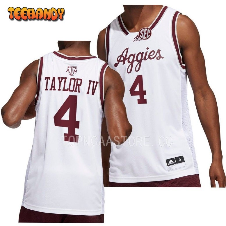 Texas Aggies Wade Taylor IV 2023 White College Basketball Jersey