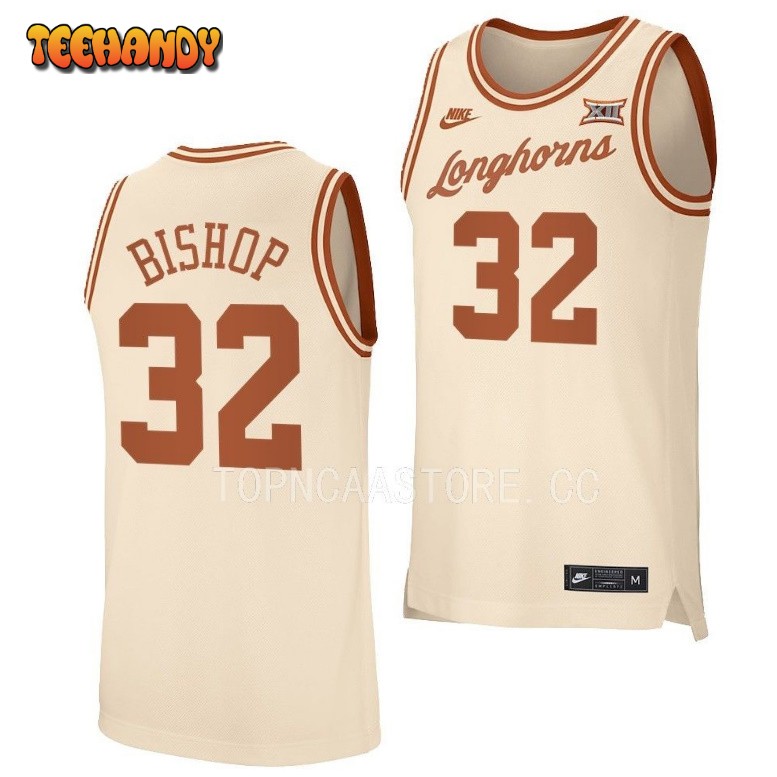 Texas Longhorns Christian Bishop 2023 Cream Retro College Basketball Jersey