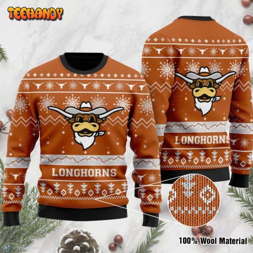 Texas Longhorns Football Ugly Christmas Sweater, All Over Print Sweatshirt