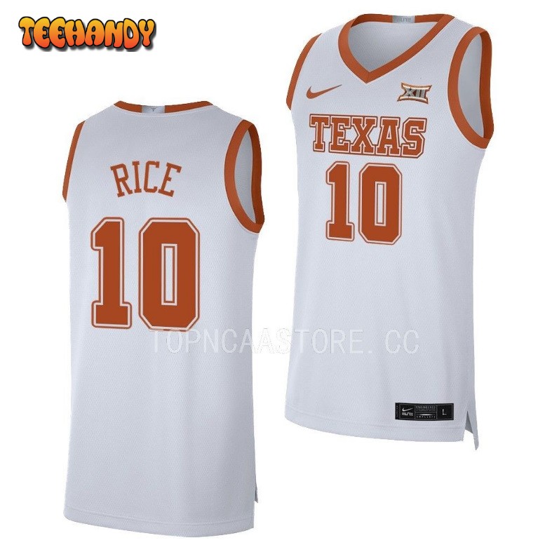 Texas Longhorns SirJabari Rice 2023 White College Basketball Jersey