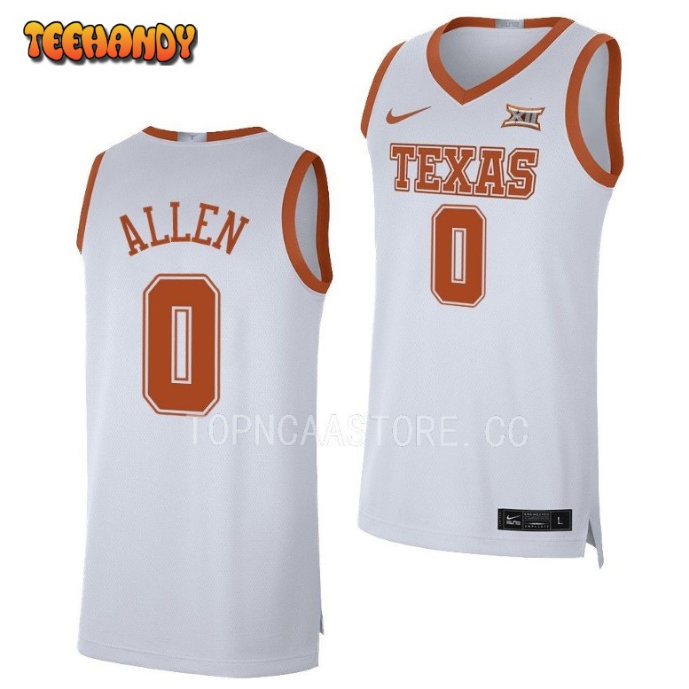 Texas Longhorns Timmy Allen 2023 White College Basketball Jersey