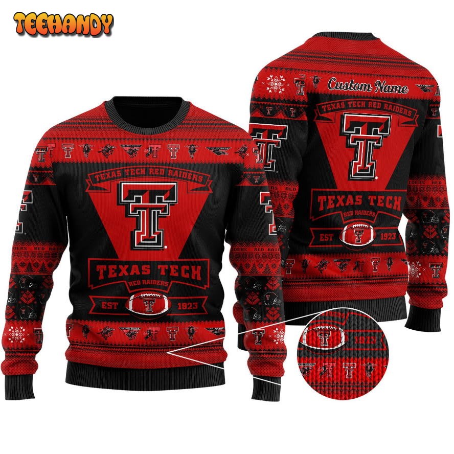 Texas Tech Red Raiders Football Team Logo Personalized Ugly Sweater