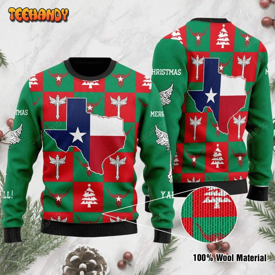 Texas Ugly Christmas Sweater, All Over Print Sweatshirt, Ugly Sweater