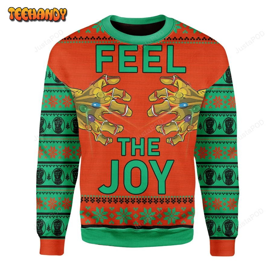 Thanos Feel The Joy Ugly Christmas Sweater, All Over Print Sweatshirt