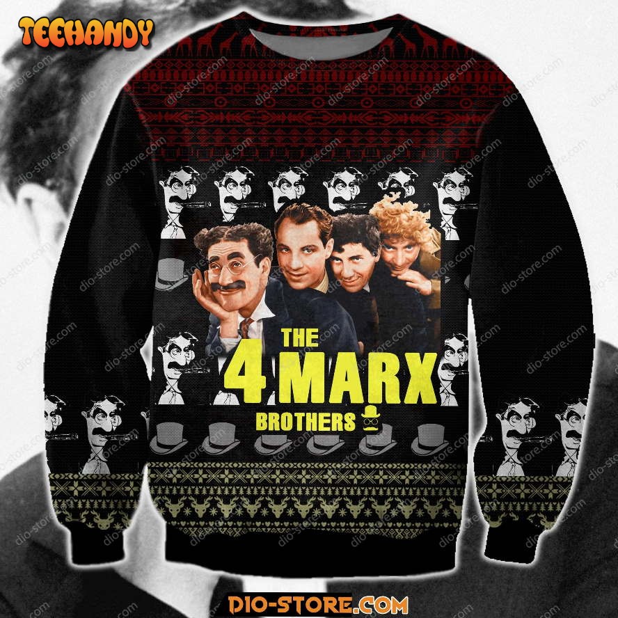 The 4 Marx Brothers Ugly Christmas Sweater, All Over Print Sweatshirt