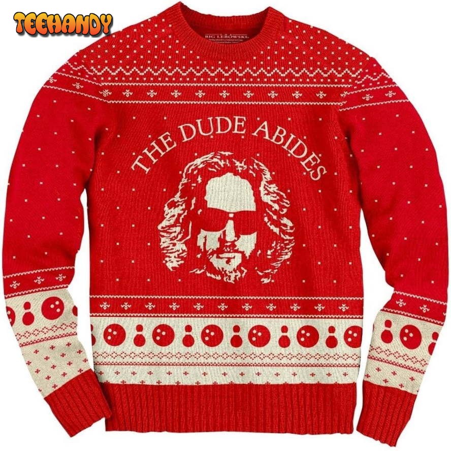 The Big Lebowski The Dude Abides For Unisex Ugly Christmas Sweater