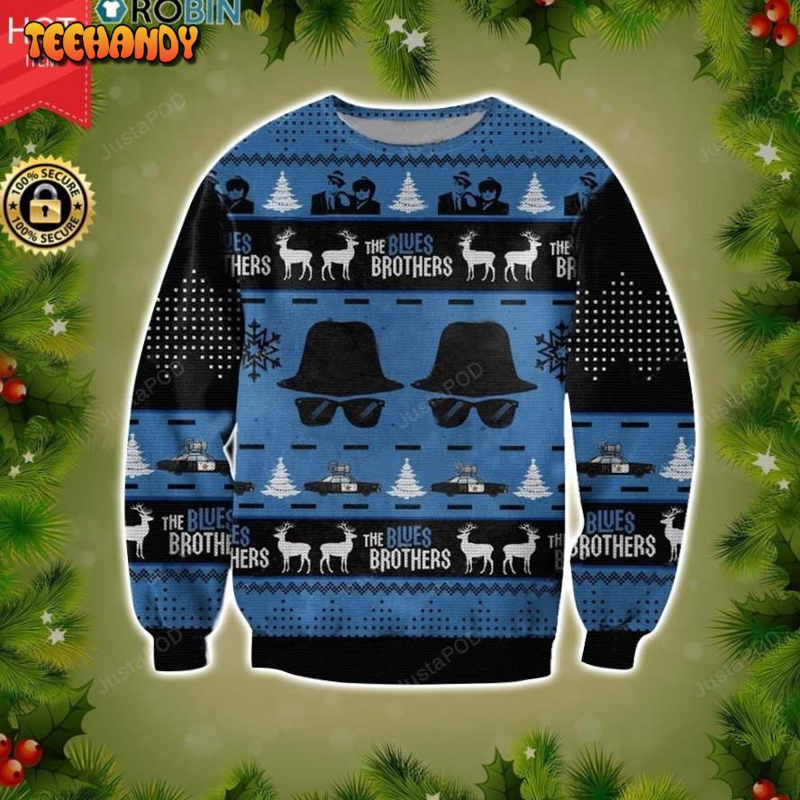 The Blues Brothers Ugly Christmas Sweater, All Over Print Sweatshirt, Ugly Sweater