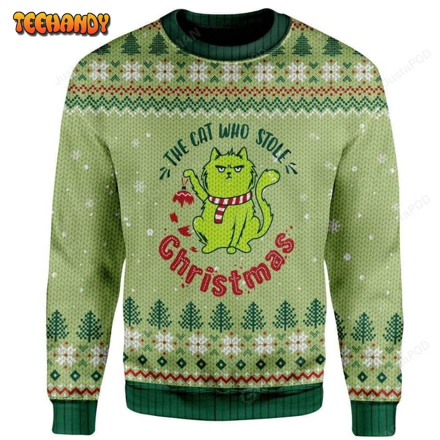 The Cat Who Stole Christmas Ugly Christmas Sweater, All Over Print Sweatshirt