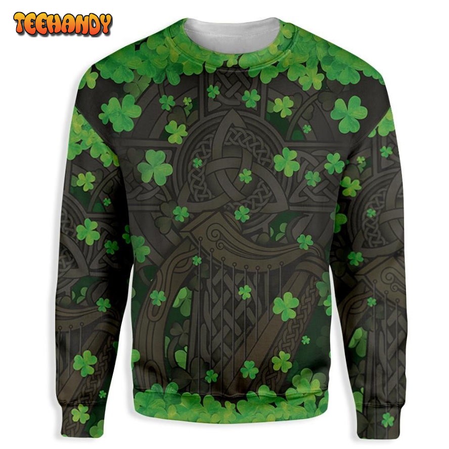 The Celtic Cross Harp Irish Proud Ugly Christmas Sweater, All Over Print Sweatshirt