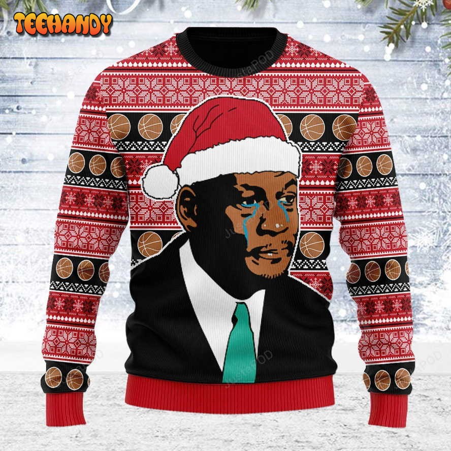 The Crying MJ Ugly Christmas Sweater, All Over Print Sweatshirt, Ugly Sweater