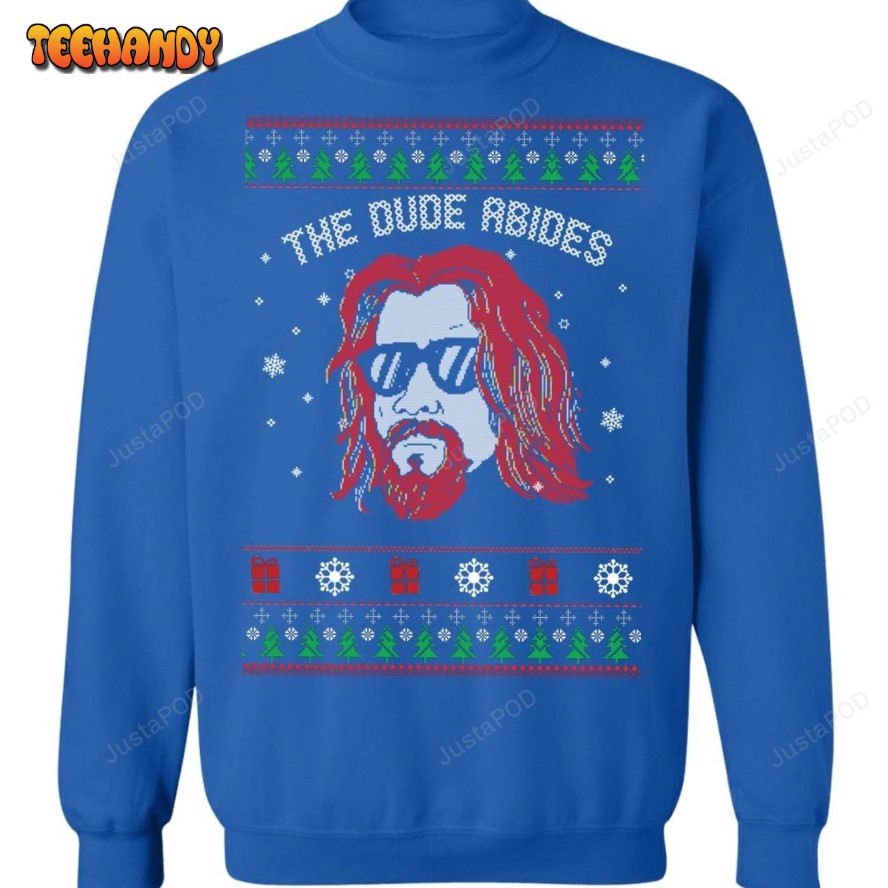 The Due Abides Ugly Christmas Sweater, All Over Print Sweatshirt, Ugly Sweater