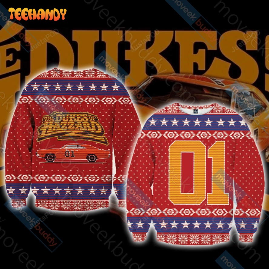 The Dukes Of Hazzard General Lee Ugly Sweater, Ugly Sweater, Christmas Sweaters