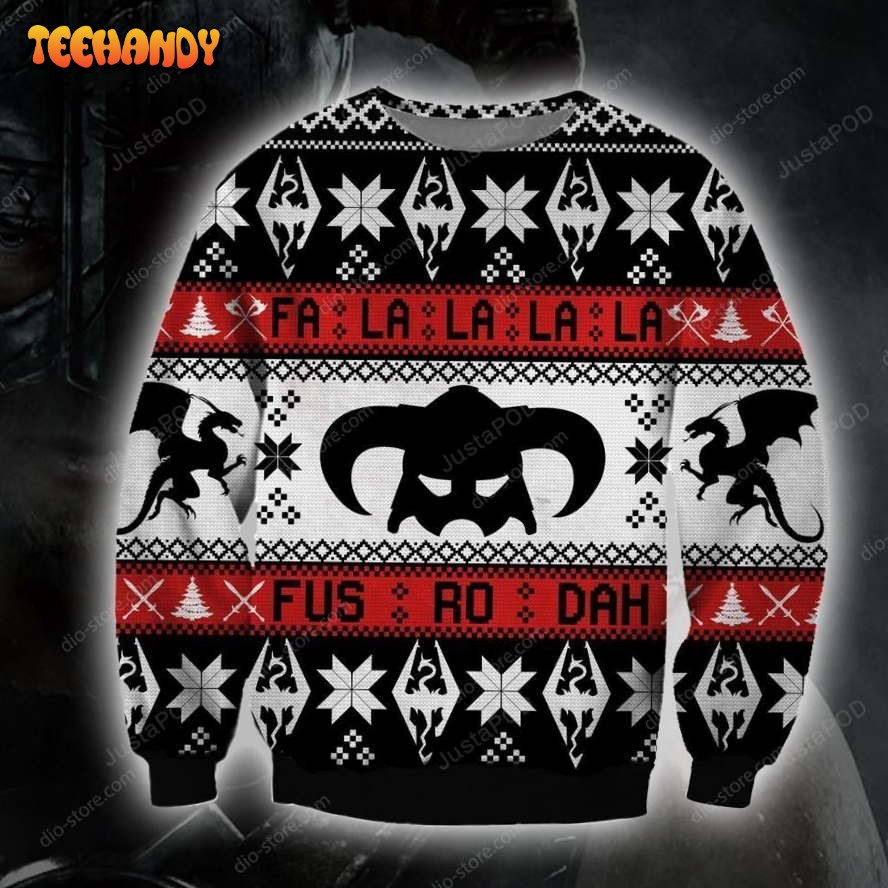 The Elder Scrolls Knitting Pattern 3d Print Ugly Sweater, Ugly Sweater