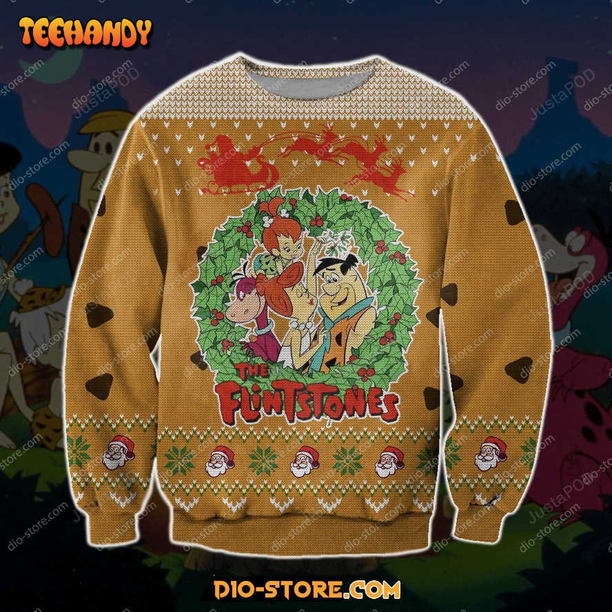 The Flintstones Ugly Christmas Sweater, All Over Print Sweatshirt, Ugly Sweater