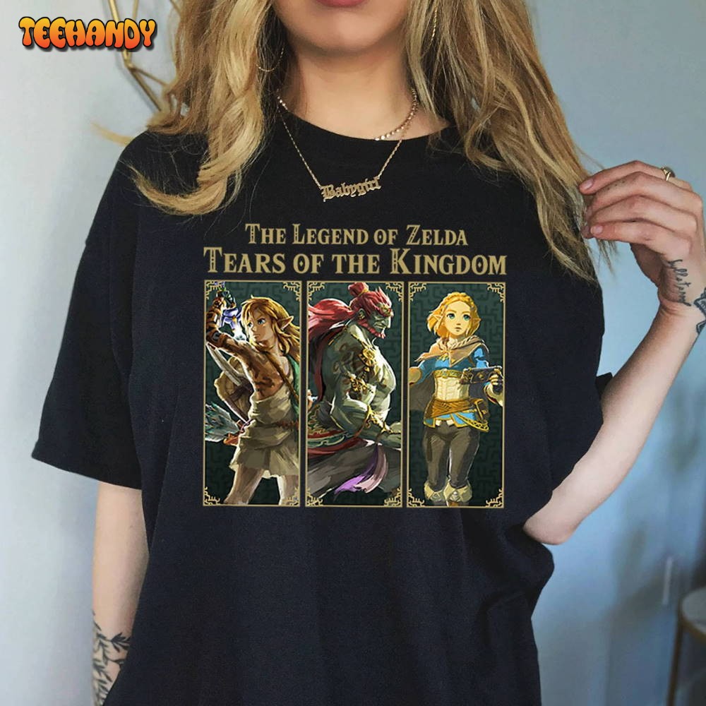 The Legend of Zelda Tears Of The Kingdom Main Trio Panels T-Shirt