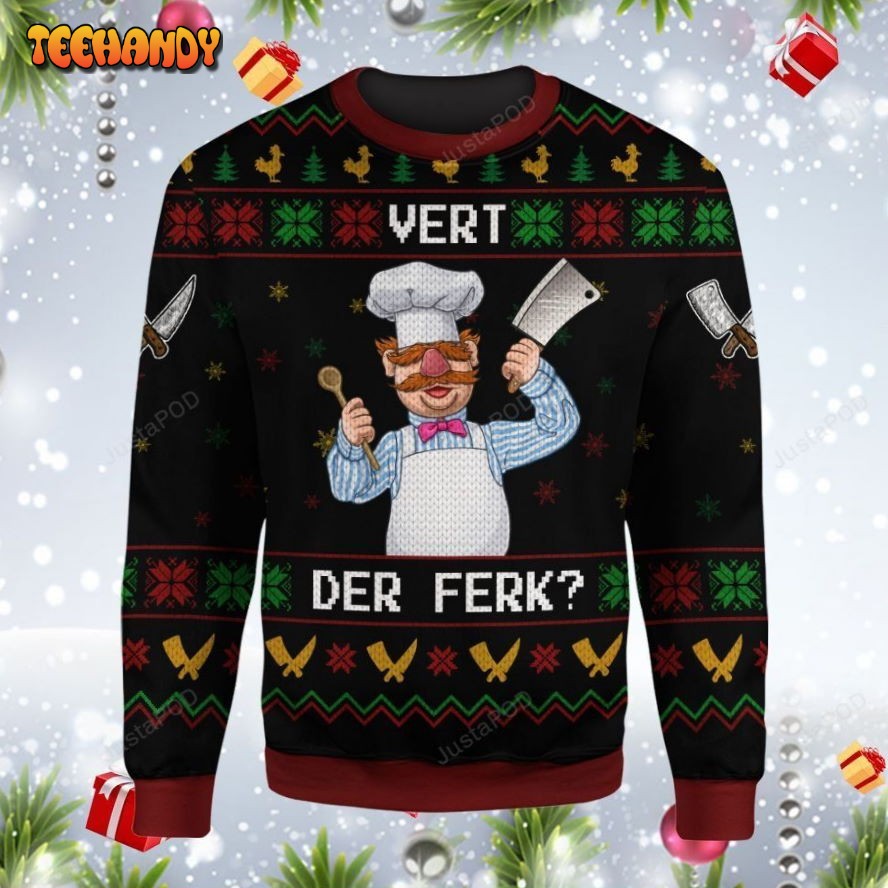 The Muppets Funny Chef Vert Der Ferk Ugly Sweater, Ugly Sweater