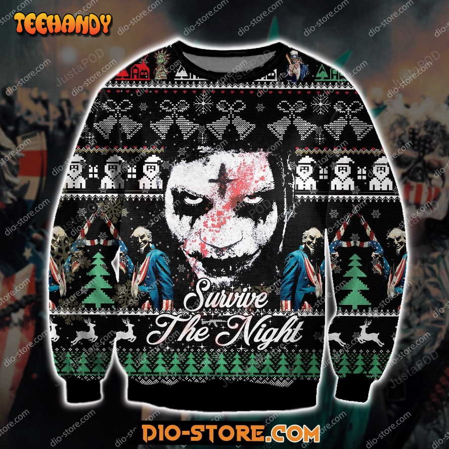 The Purge Series Ugly Christmas Sweater, All Over Print Sweatshirt, Ugly Sweater