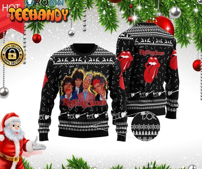 The Rolling Stones Ugly Christmas Sweater, All Over Print Sweatshirt, Ugly Sweater