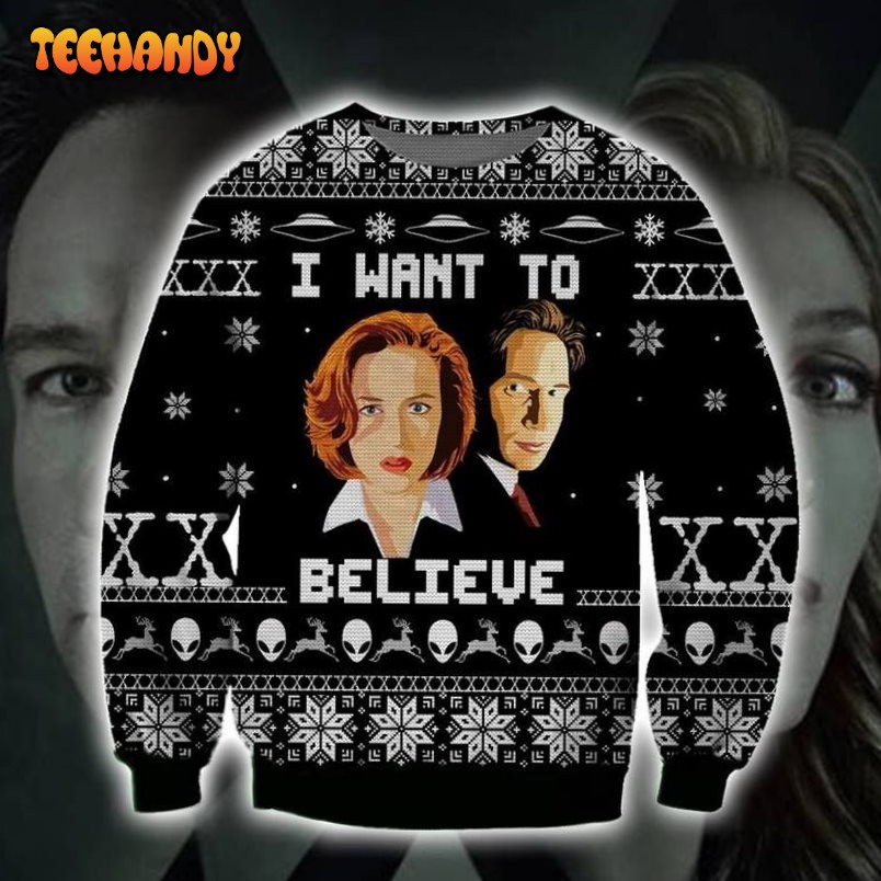 The X Files I Want To Believe Ugly Sweater, Ugly Sweater, Christmas Sweaters