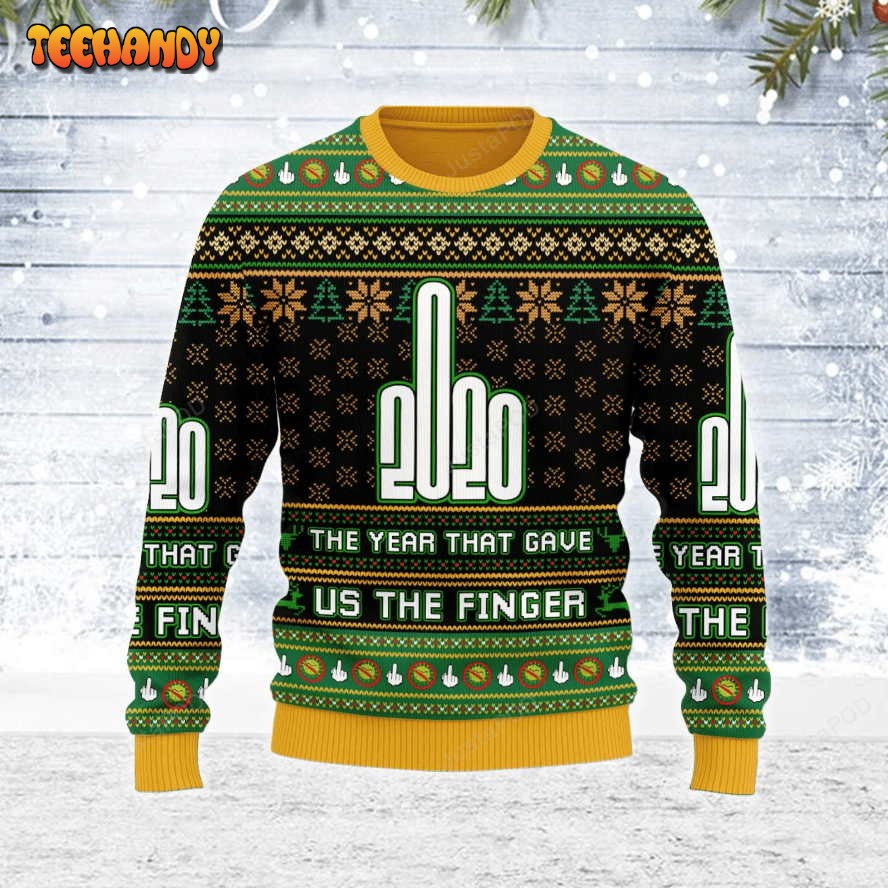 The Year That Gave Us The Finger Ugly Christmas Sweater, All Over Print Sweatshirt