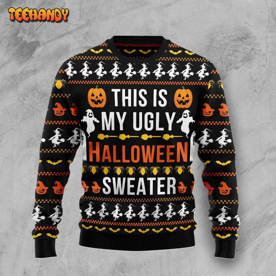 This Is My Ugly Halloween Sweater Ugly Christmas Sweater, All Over Print Sweatshirt